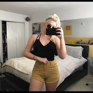 VINTAGE yellow high rise shorts